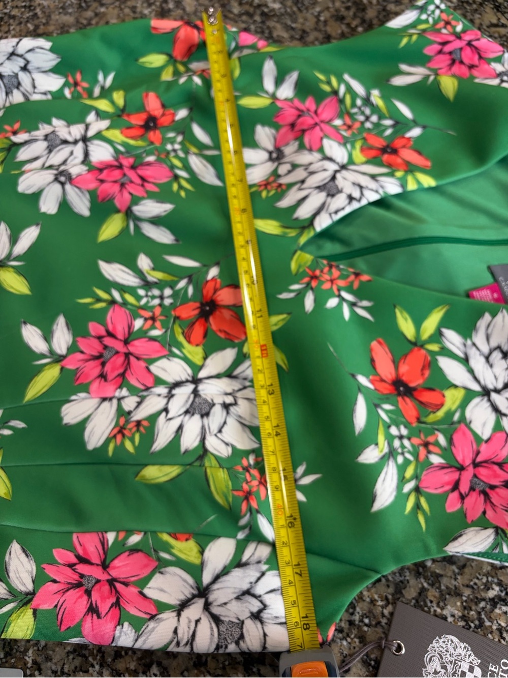 Vince Camuto | Green Floral Sleeveless Mini Dress - Picture 10 of 10